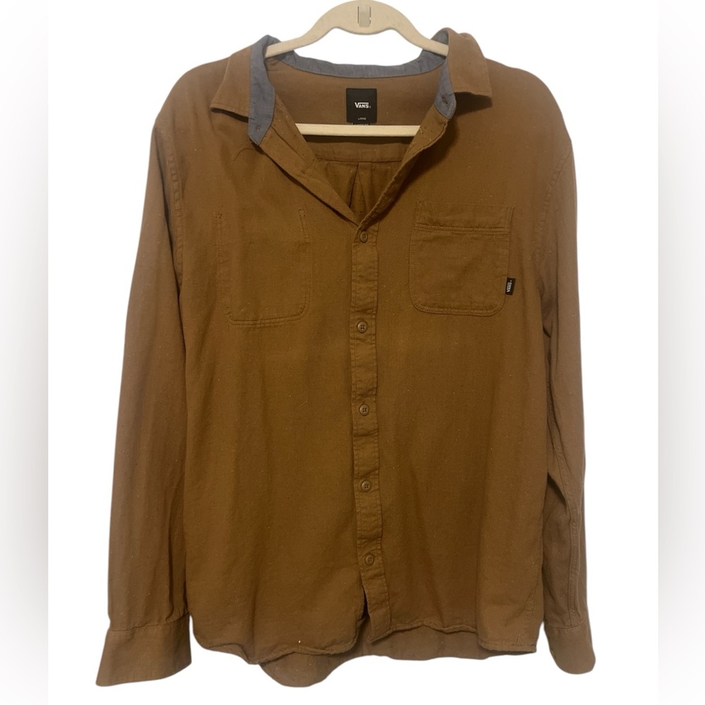 Men’s Brown Vans Button Down Shirt